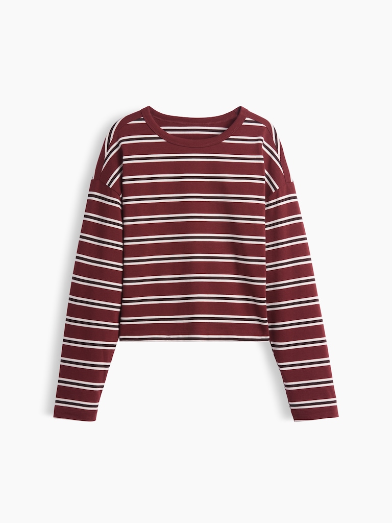 Knit Oversized Crop T-Shirt