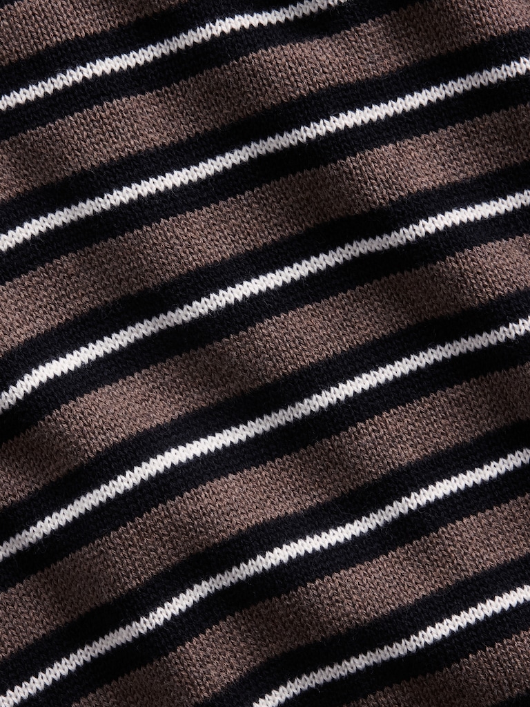 100% Cotton Stripe Polo Sweater Shirt