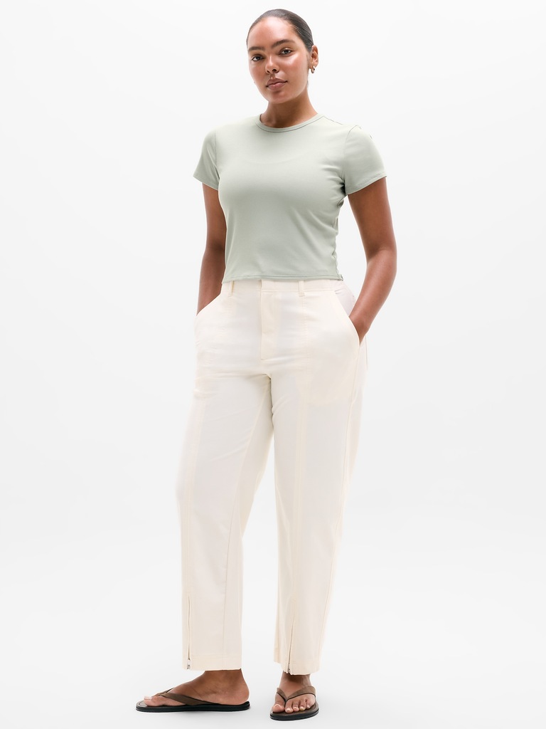 Signature Rib Crop Tee