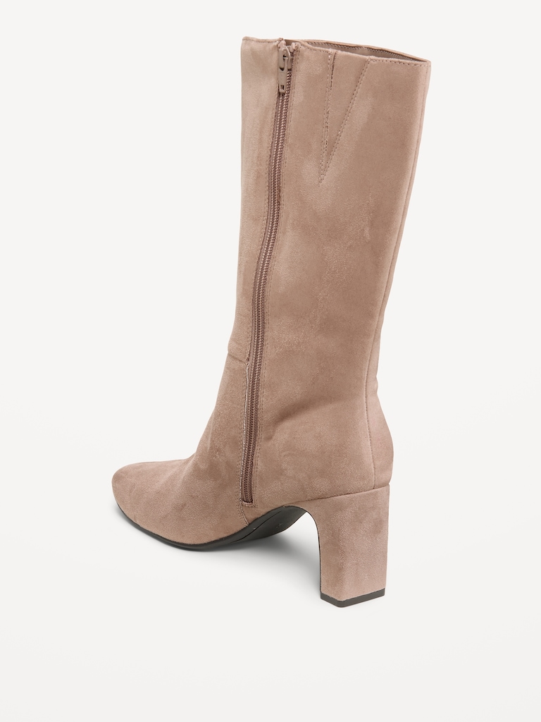 Mid-Calf Square-Toe Boot for Women
