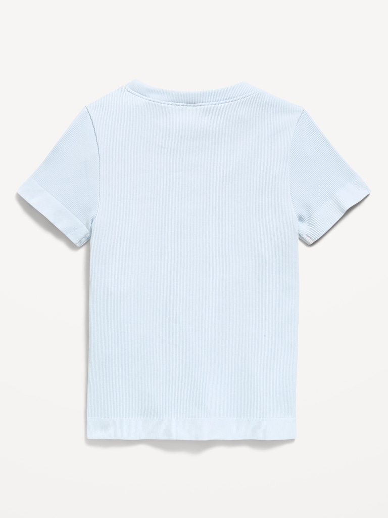 Fitted Seamless Ribbed Performance Top for Girls