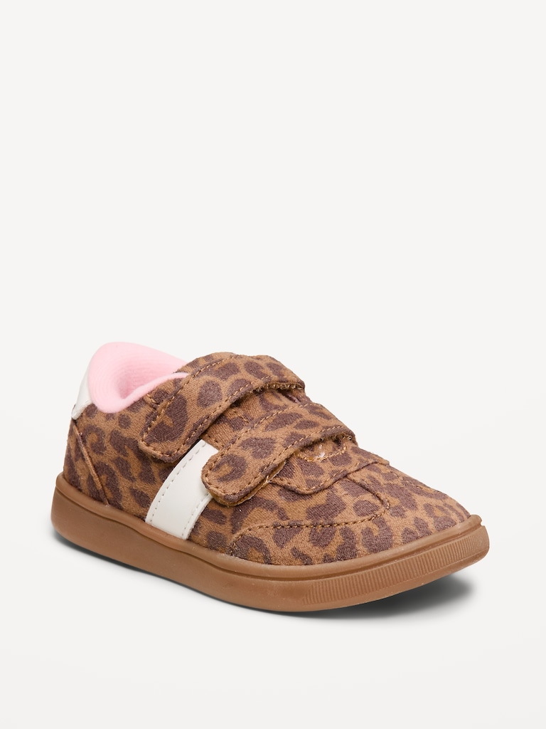 Chaussures de sport en suédine à fermeture velcro double pour toute-petite