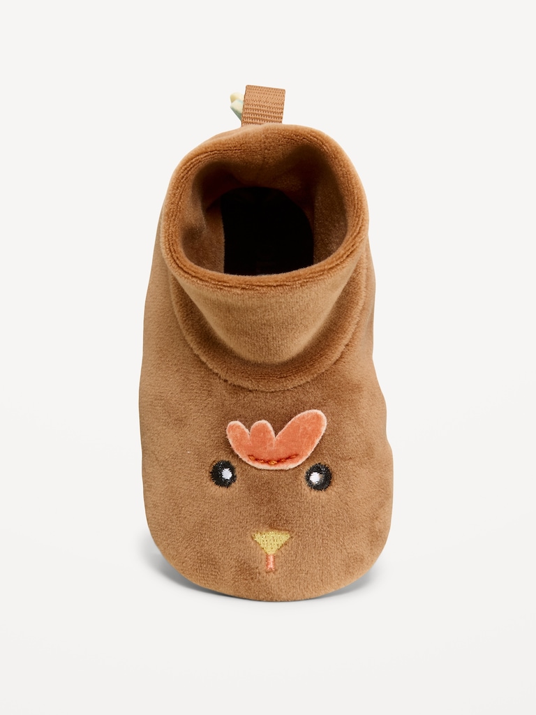 Velour Turkey Slippers for Baby