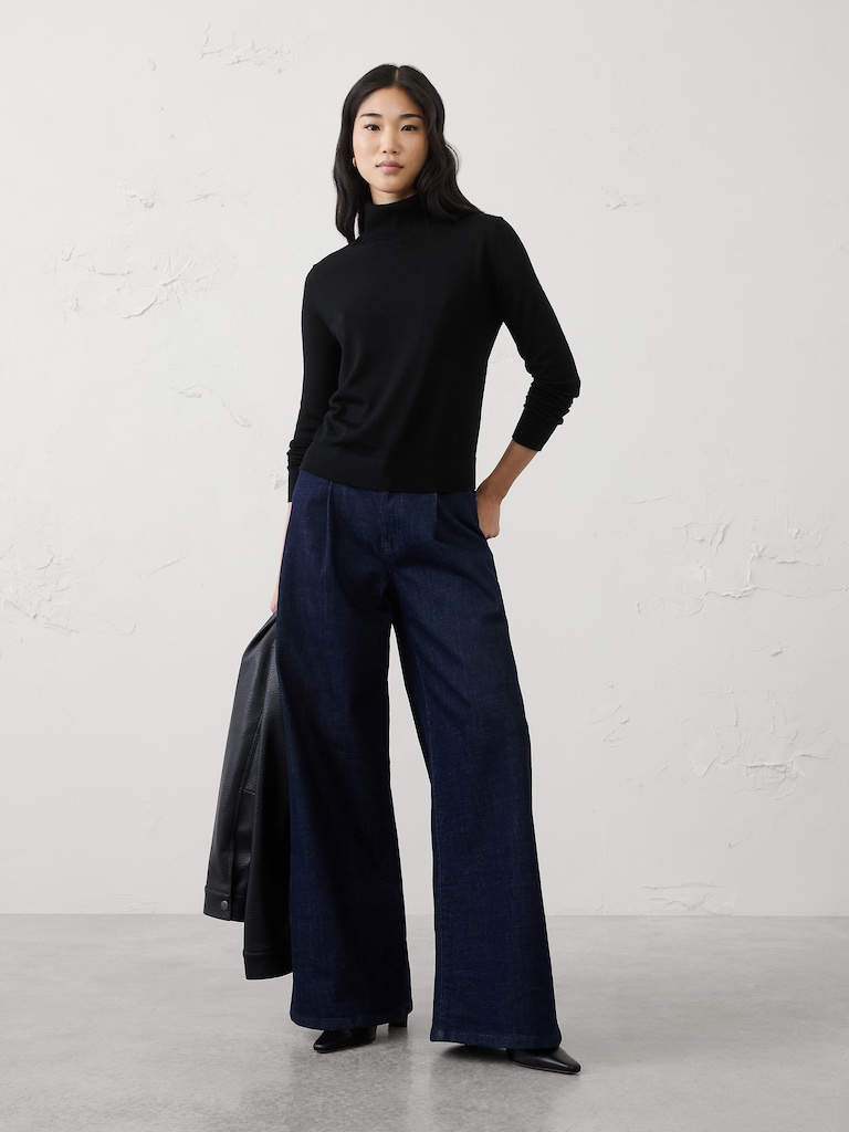 Merino Wool Turtle-Neck Sweater