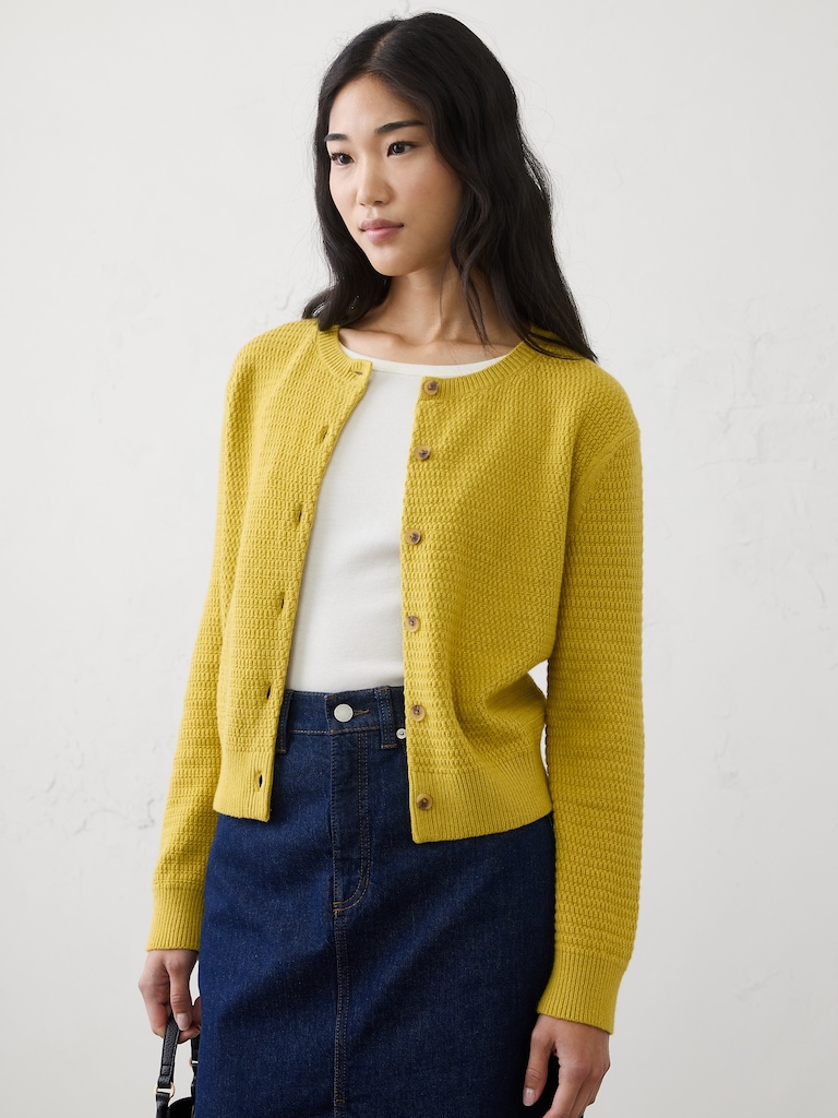 Textured Cardigan Sweater
