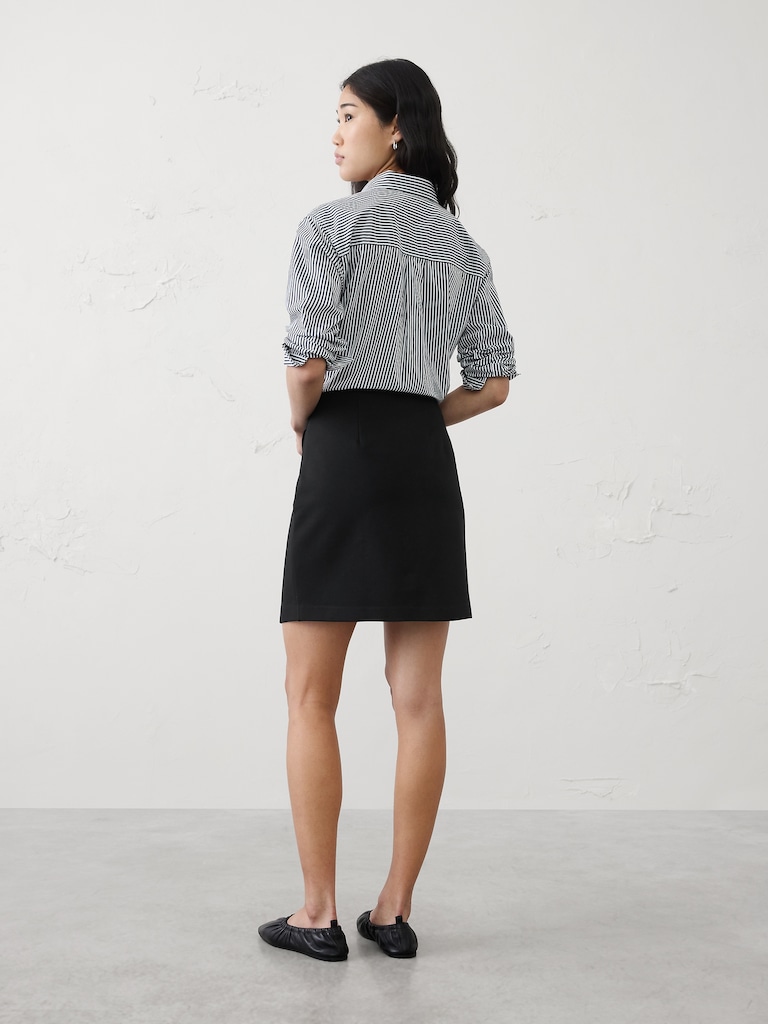 Overlap Ponte Mini Skirt