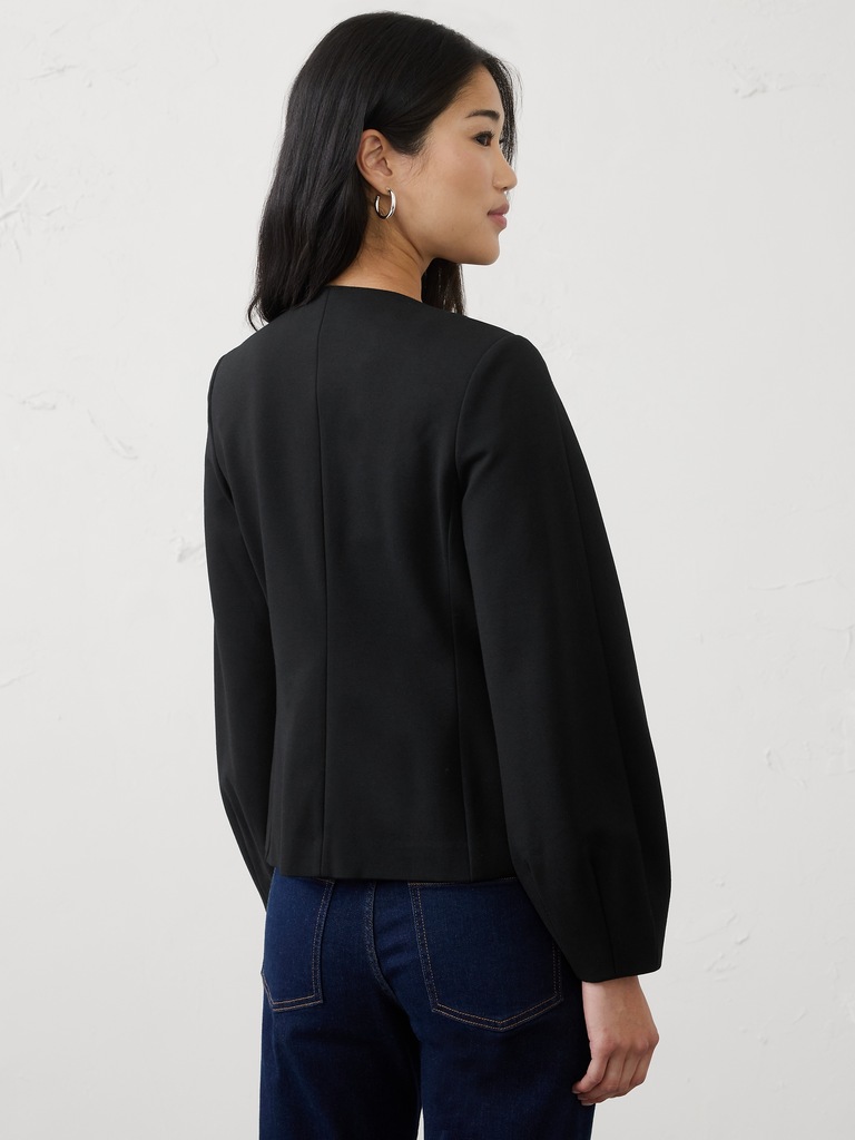 Ponte Collarless Blazer