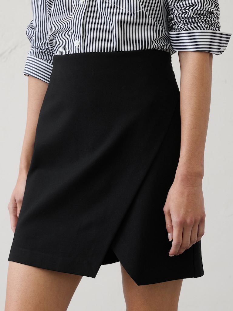 Overlap Ponte Mini Skirt