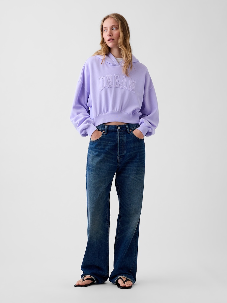 VintageSoft Logo Crop Hoodie