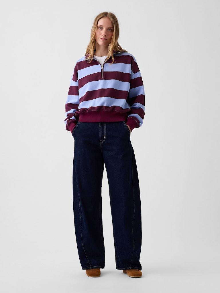 VintageSoft Oversized Half-Zip Wedge Pullover