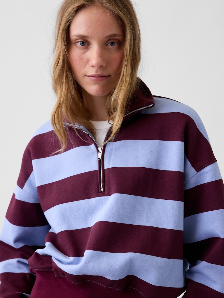 VintageSoft Oversized Half-Zip Wedge Pullover