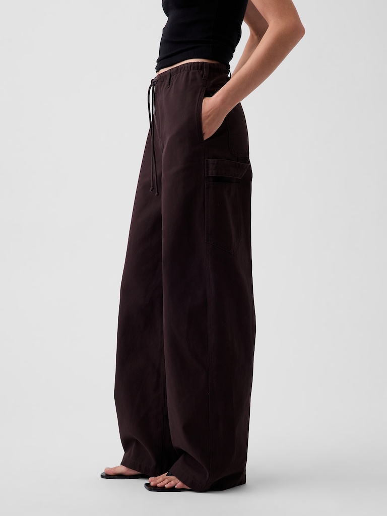 Canvas Easy Baggy Barrel Cargo Pants