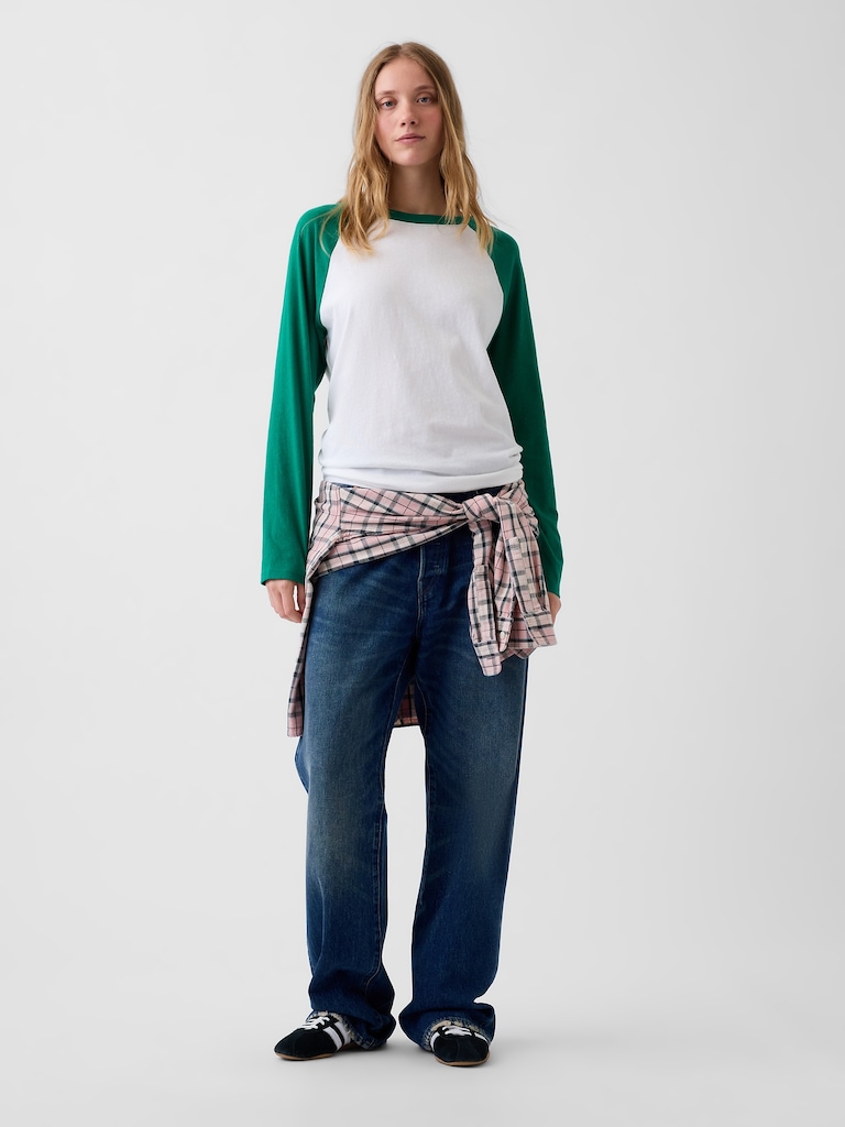 100% Cotton Authentic Oversized Raglan T-Shirt