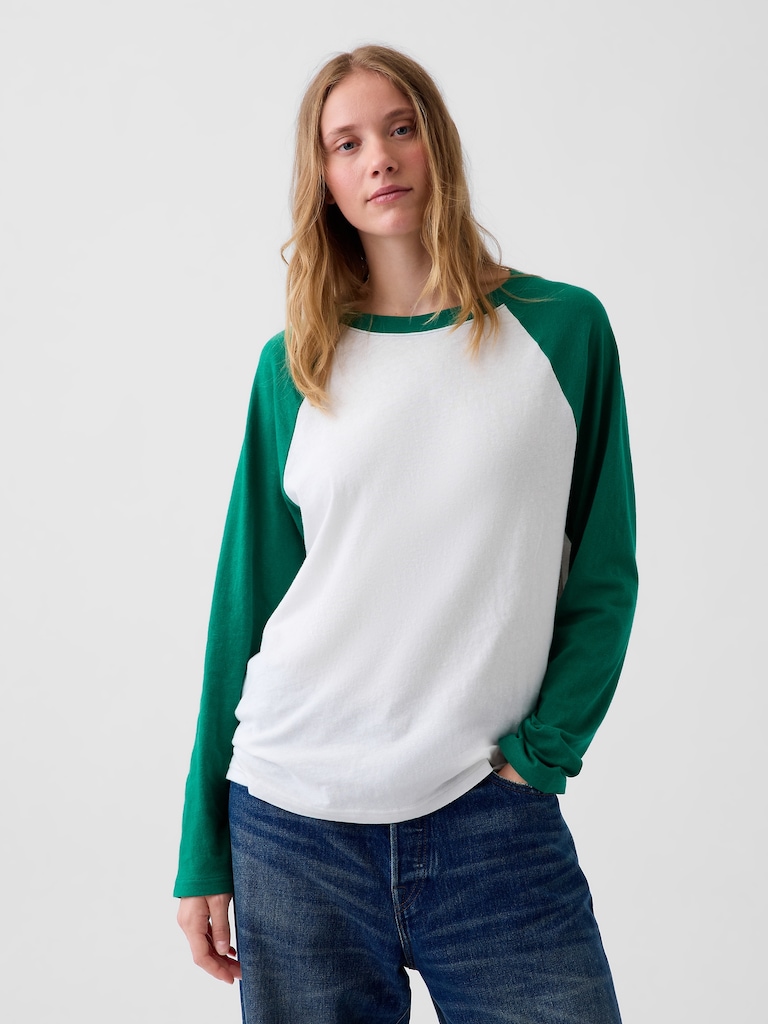 100% Cotton Authentic Oversized Raglan T-Shirt