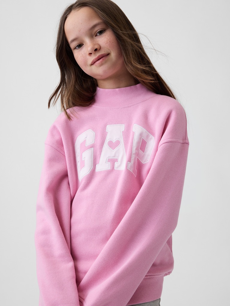 Kids Oversized Mockneck Logo Sweatshirt