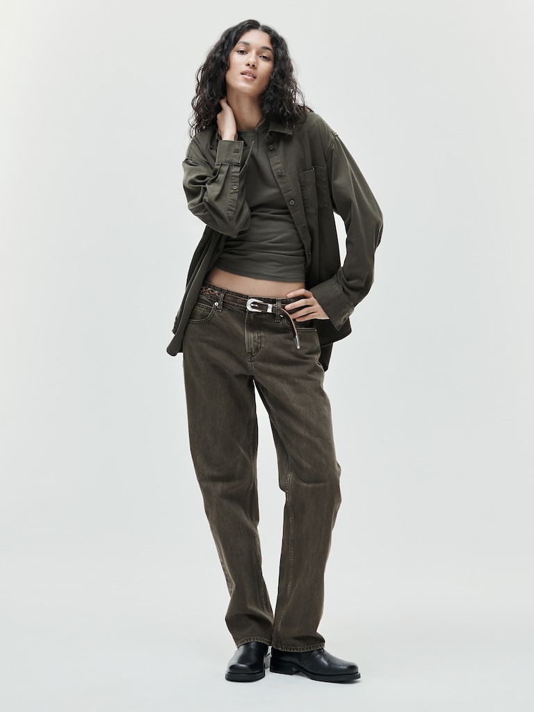 Mid Rise Straight Taper Jeans
