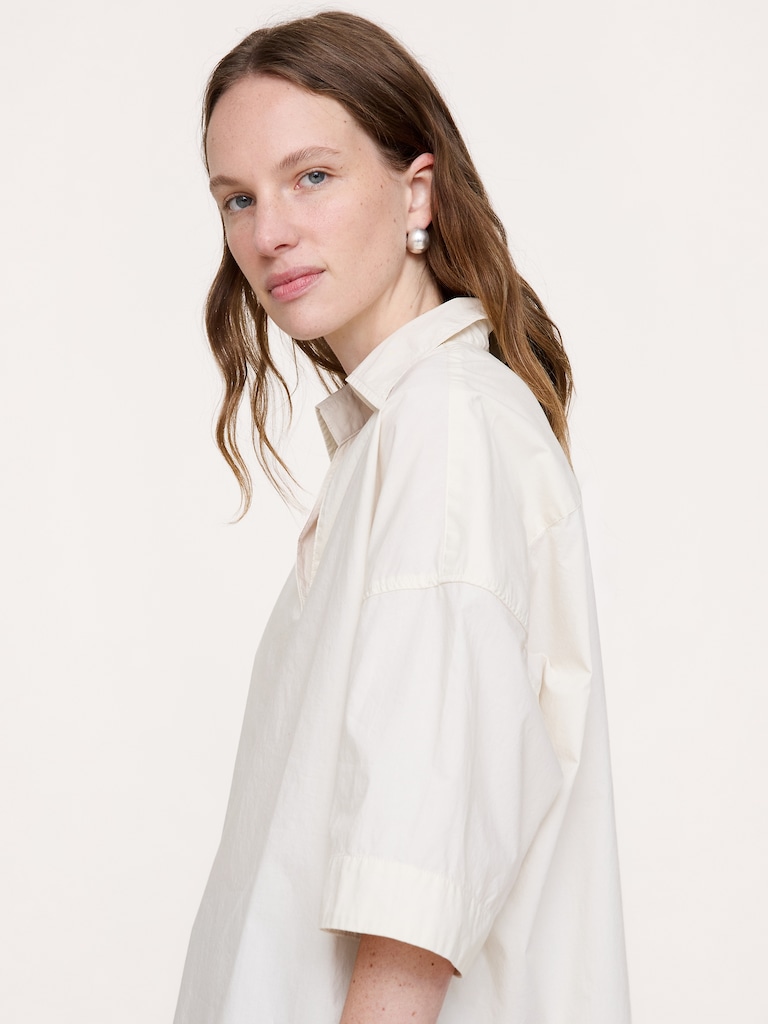 Cotton Poplin Popover Tunic