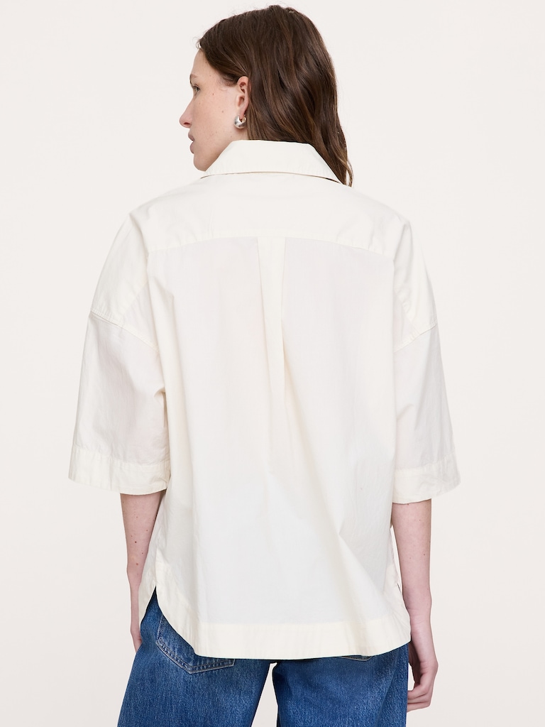 Cotton Poplin Popover Tunic