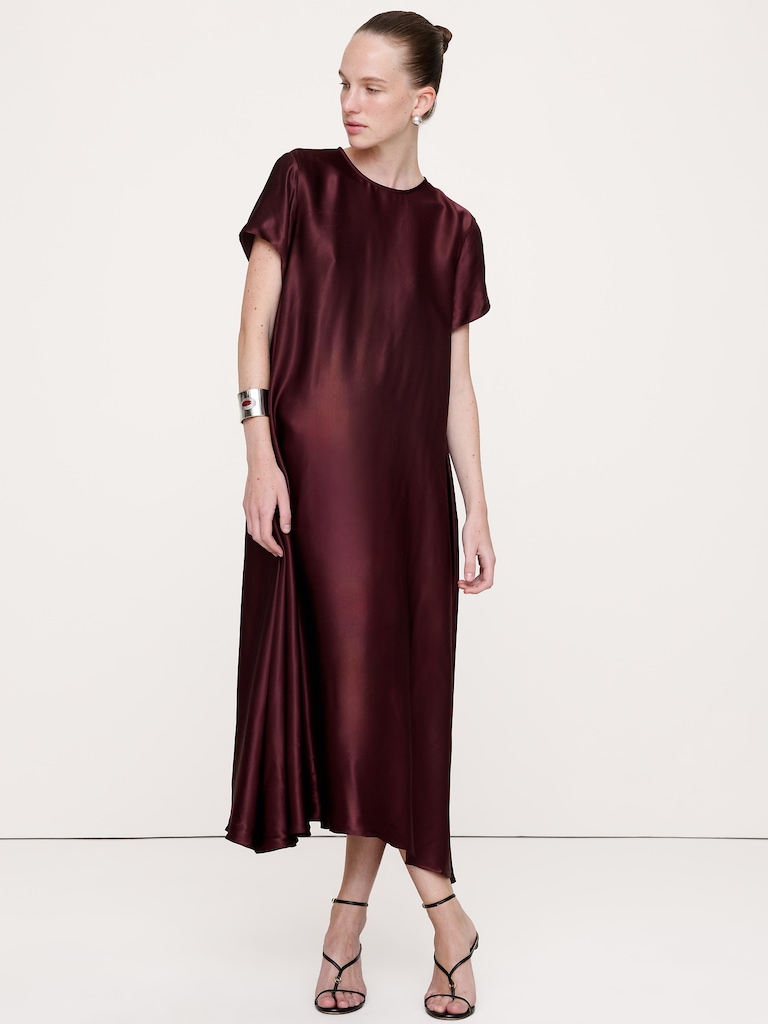 Italian Satin Trapeze Dress
