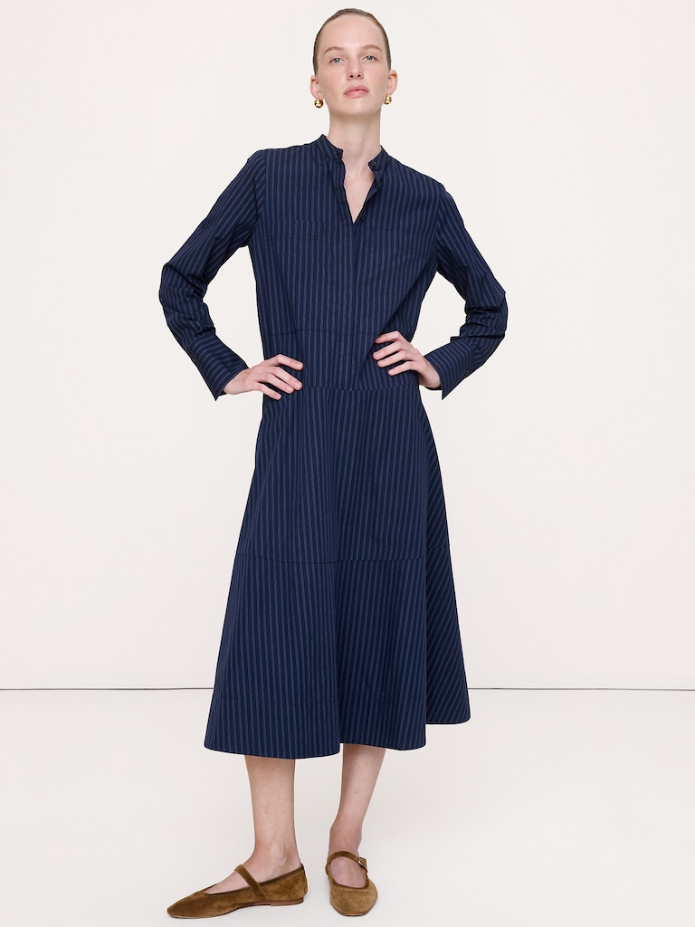 Cotton Trapeze Shirt Dress