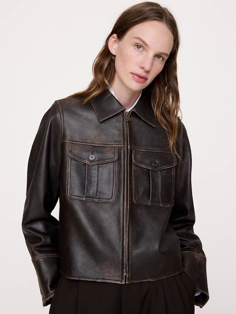Distressed Leather Jacket