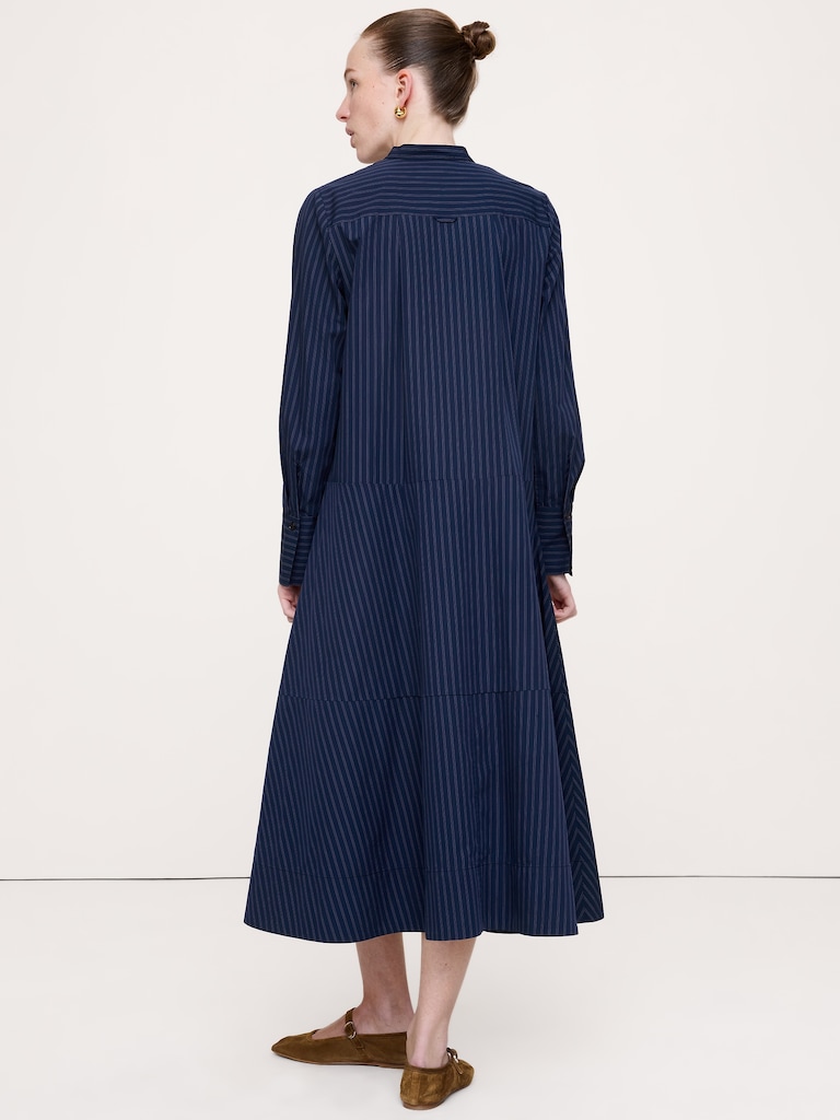 Cotton Trapeze Shirt Dress