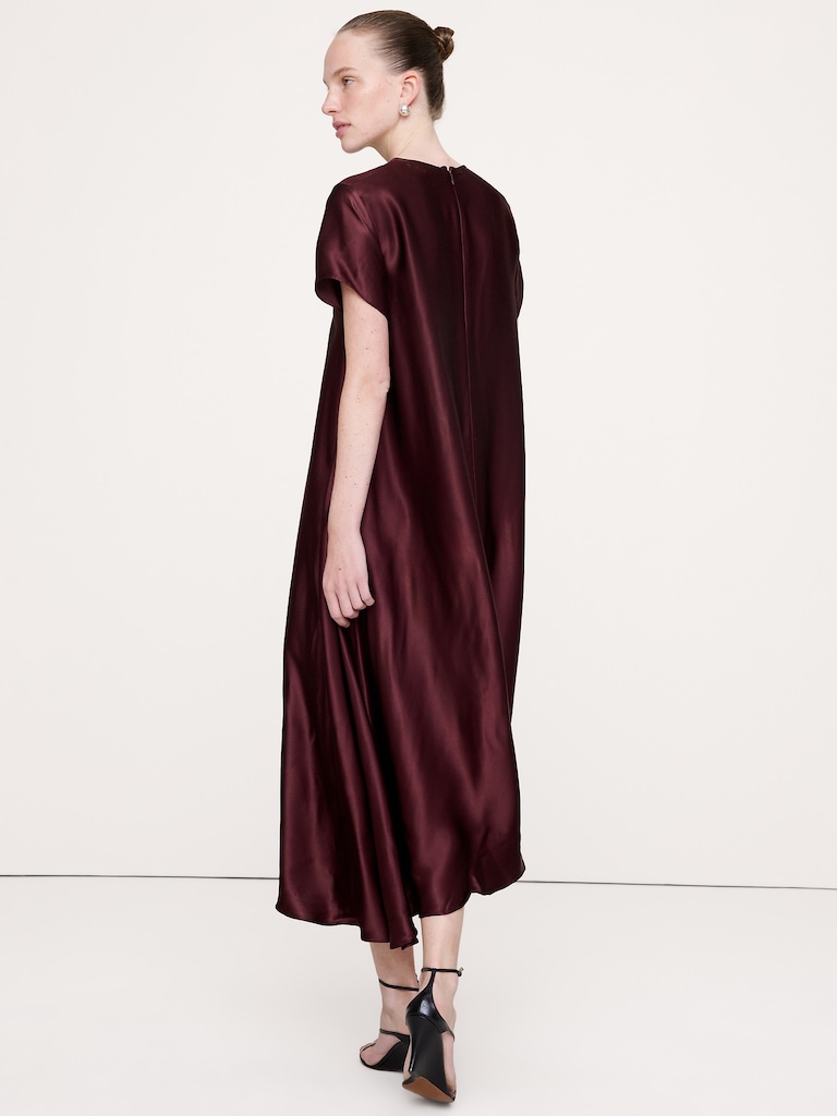 Italian Satin Trapeze Dress