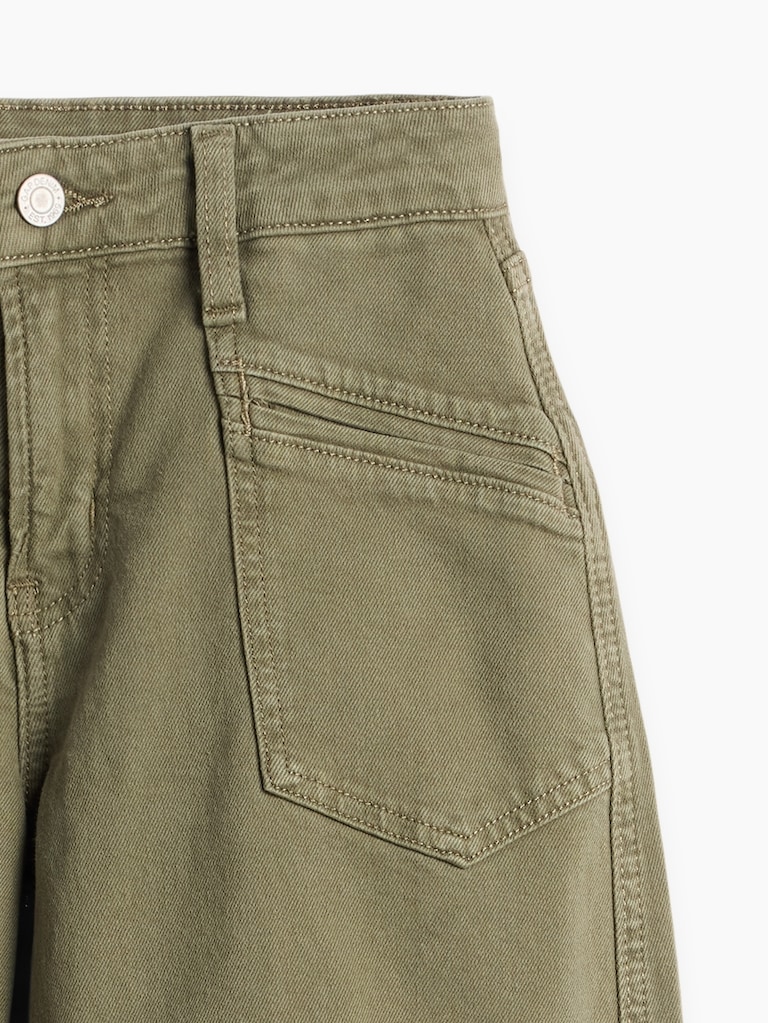 Kids High Rise Barrel Jeans