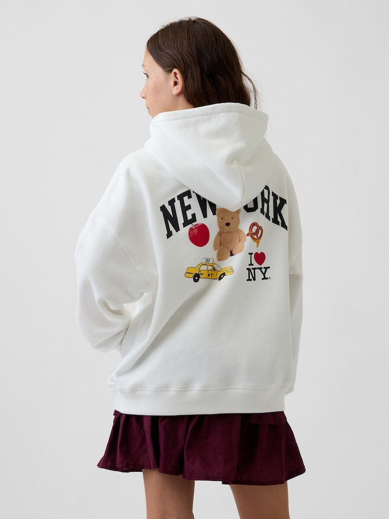 Kids VintageSoft Oversized I Heart NY Hoodie