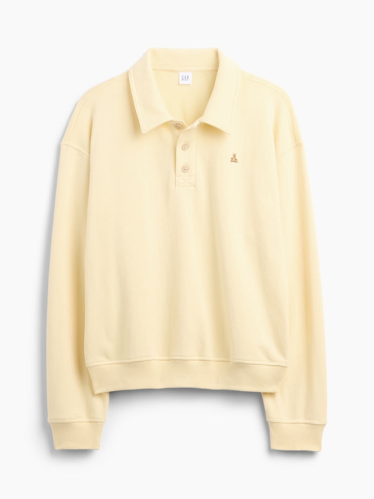 Relaxed Cropped Polo Sweatshirt