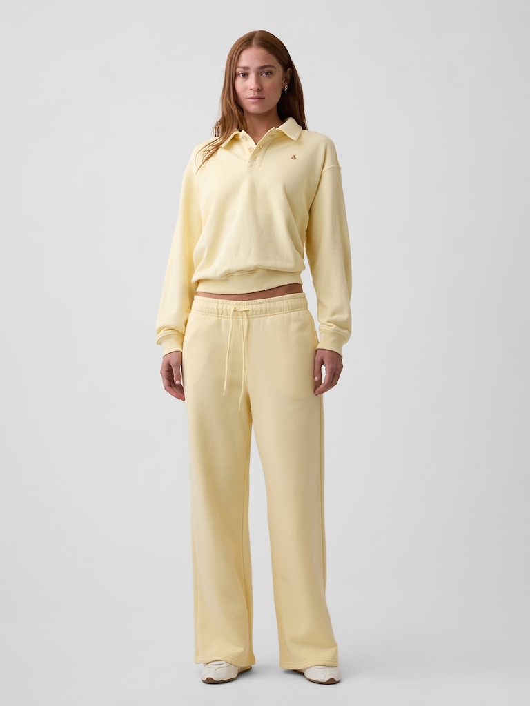 Relaxed Cropped Polo Sweatshirt