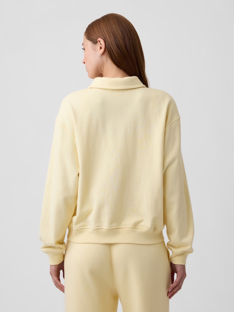 Relaxed Cropped Polo Sweatshirt