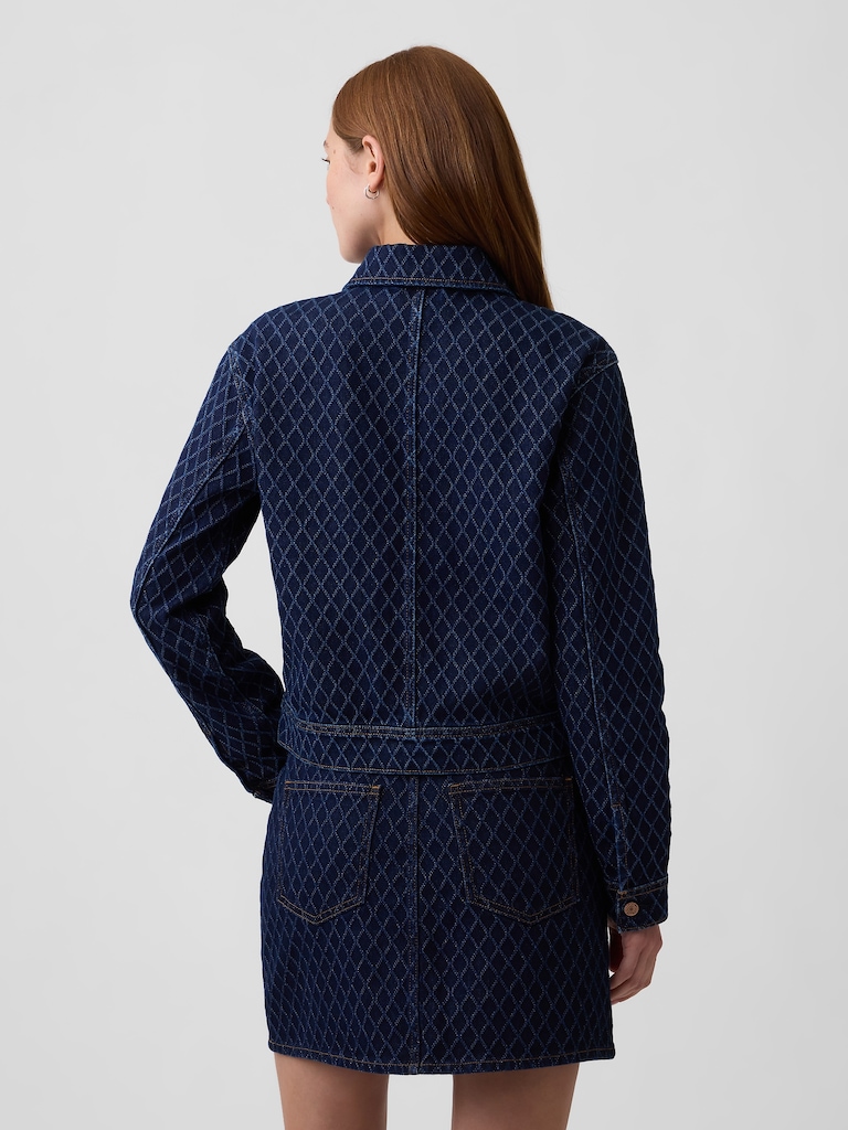 Relaxed Print Denim Jacket