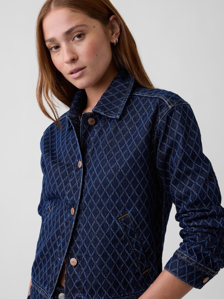 Relaxed Print Denim Jacket