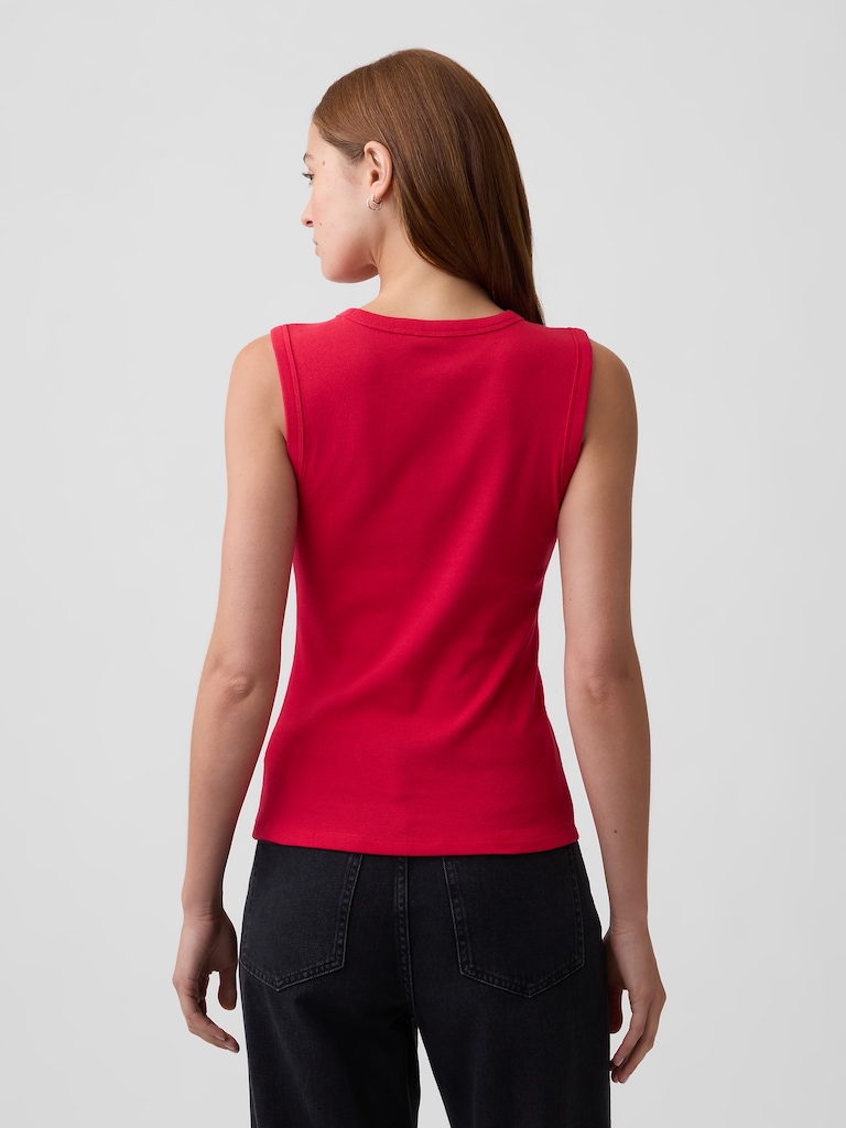 Modern Ribbed High-Neck Tank Top