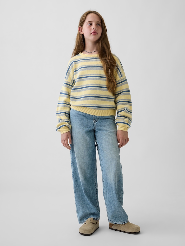 Kids 100% Cotton Oversized Rollneck Sweater