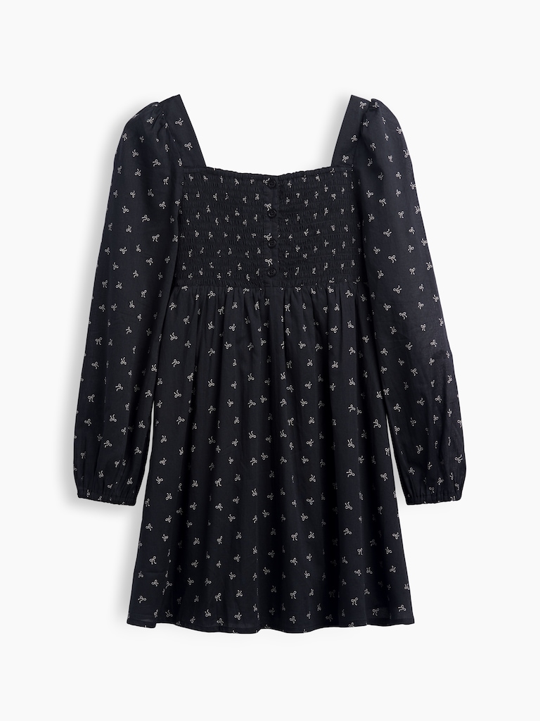 Kids Smocked Square-Neck Dress