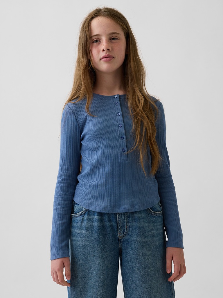 Kids Variegated Rib Henley T-Shirt