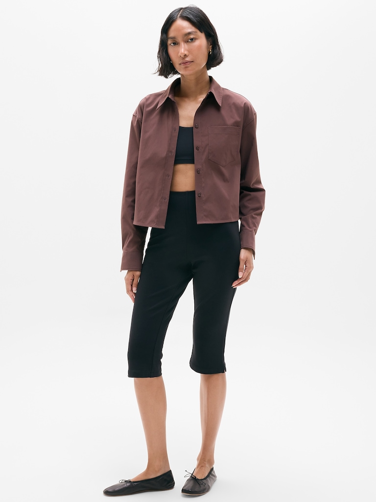 Midday Cropped Poplin Shirt