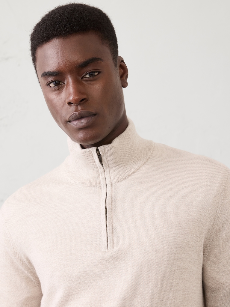 Merino Wool Quarter-Zip Sweater