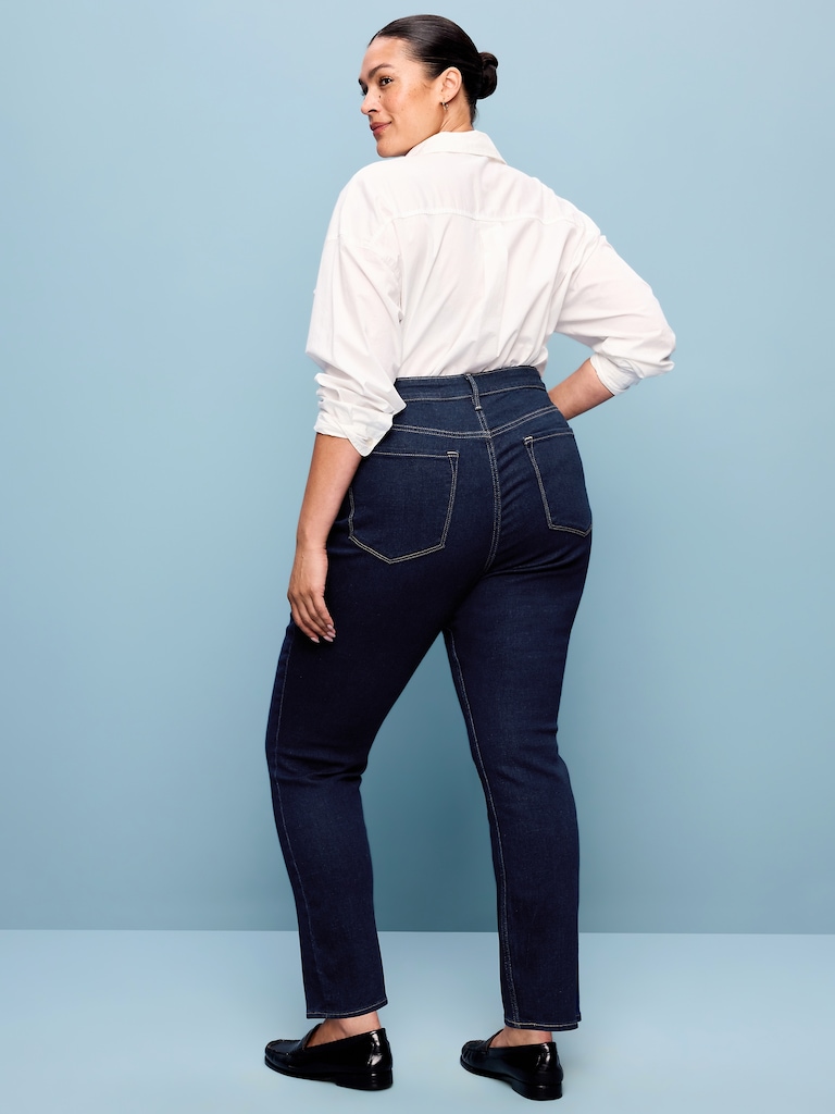 High-Waisted Wow Straight Ankle Jeans