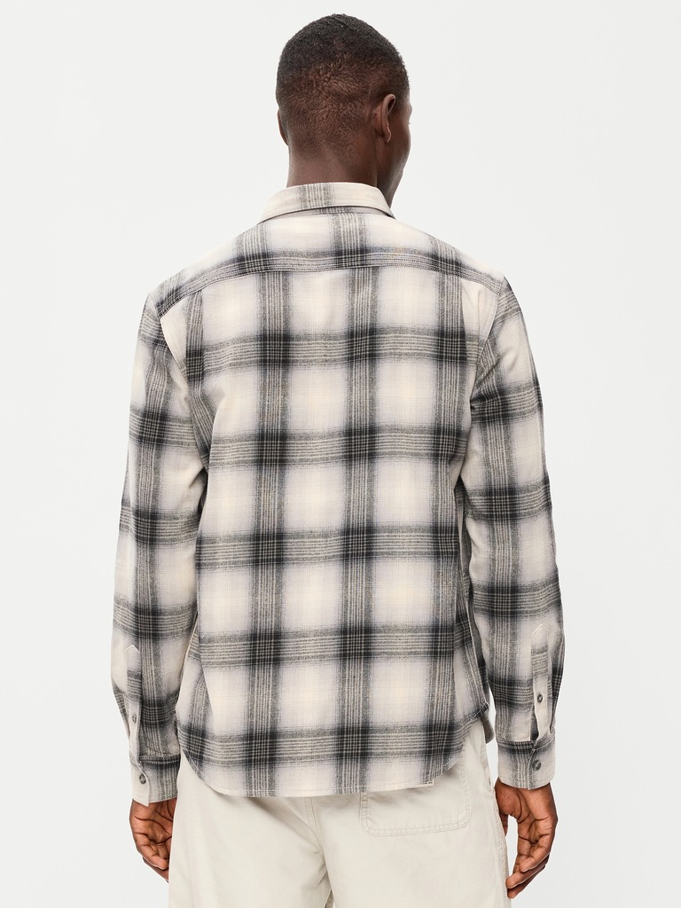 Relaxed Long-Sleeve Plaid Flannel Pocket Shirt