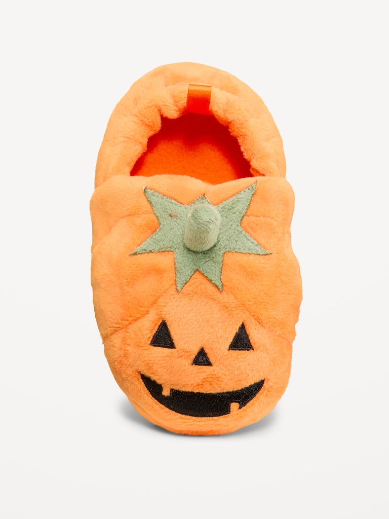Velour Pumpkin Slippers for Toddler