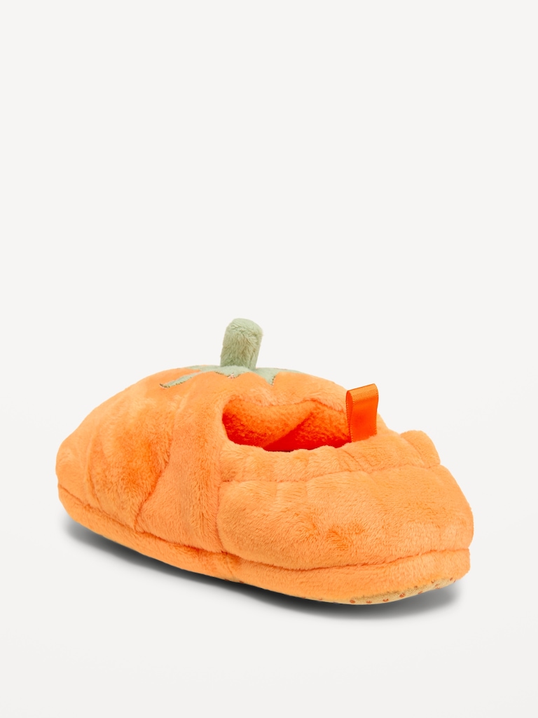 Velour Pumpkin Slippers for Toddler