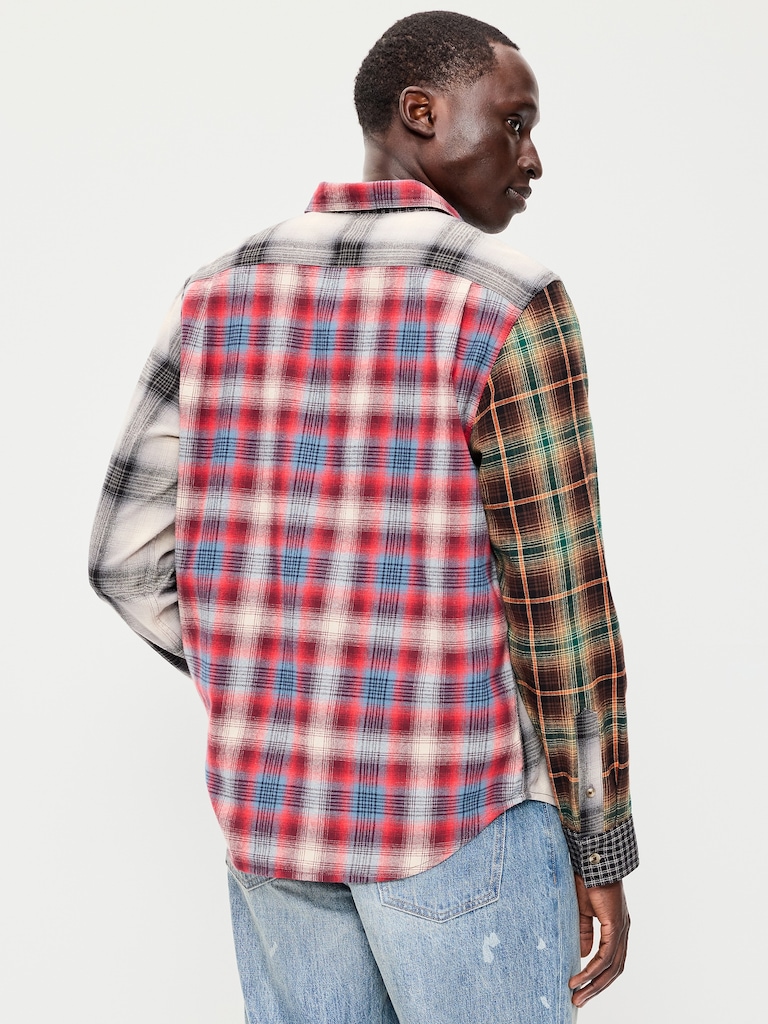 Relaxed Long-Sleeve Plaid Flannel Pocket Shirt