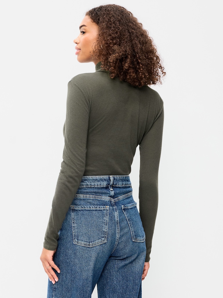 Slim-Fit Ribbed Turtleneck
