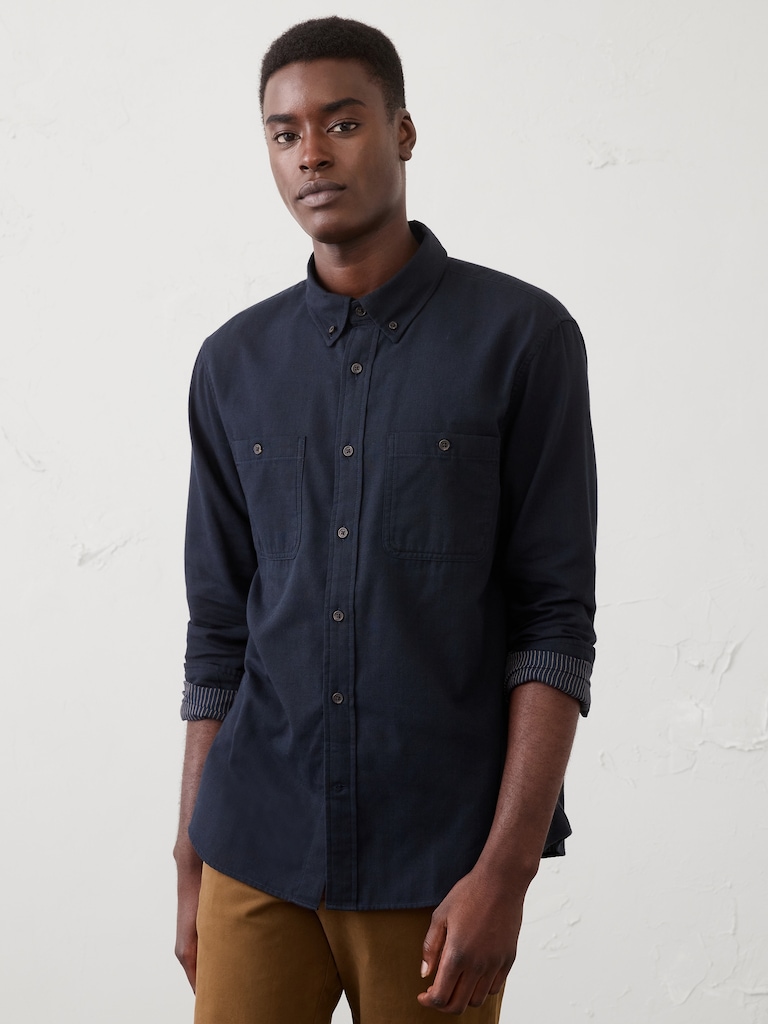 Standard-Fit Soft Double Weave Shirt