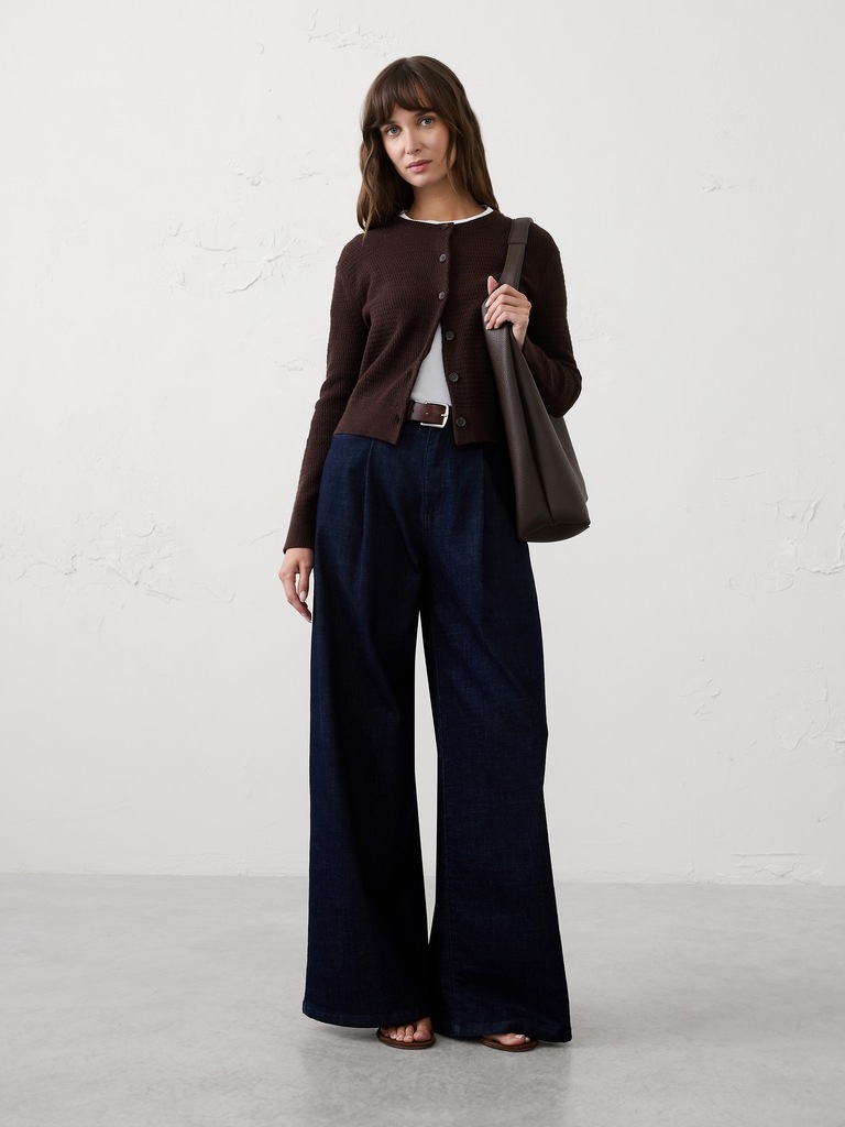 Textured Cardigan Sweater