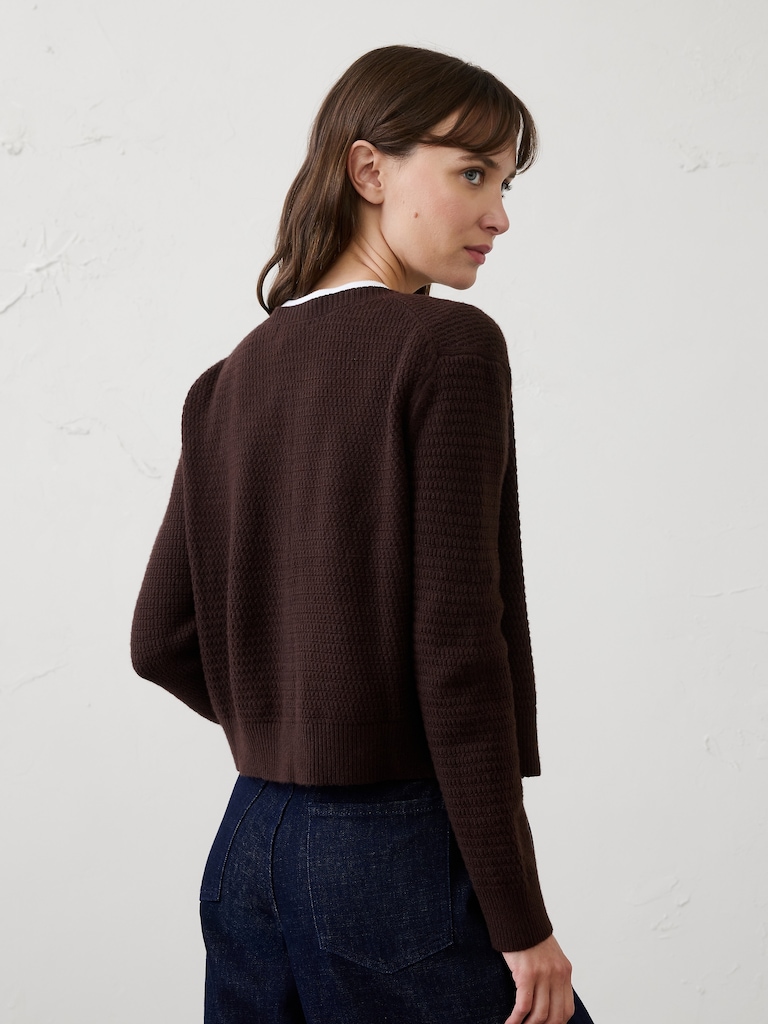 Textured Cardigan Sweater