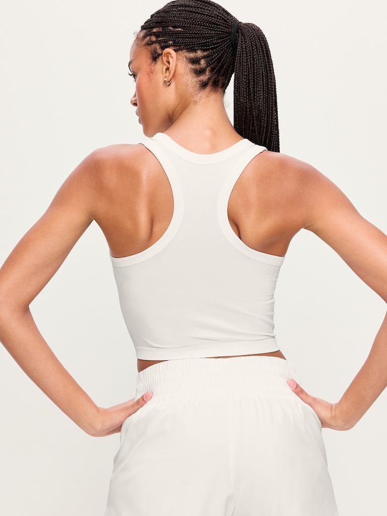 Seamless Fitted High-Neck Crop Top